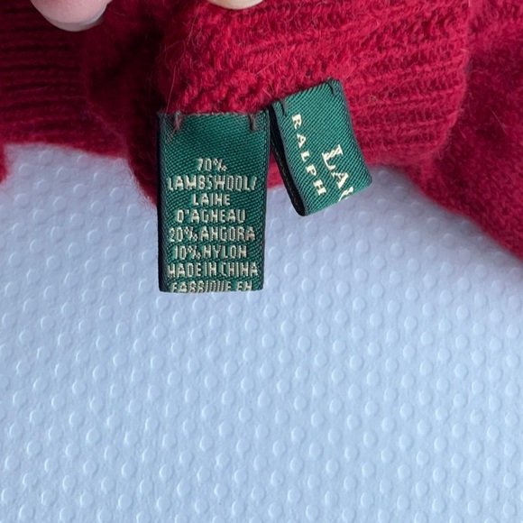 NWOT Lauren Ralph Lauren / Wool Mix / Gloves / Bright Red - Picture 5 of 9